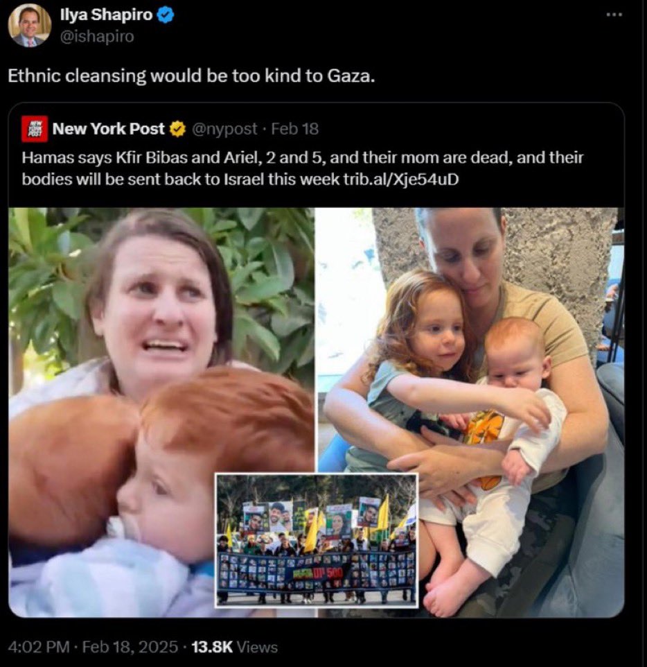 On Elon’s X — Jewish supremacists can OPENLY advocate for ethnic cleansing , using the word ethnic cleansing and still have an account.