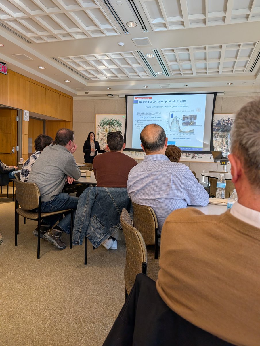 Excellent visit and colloquium from Dr. Ruchi Gakhar of <a href="/INL/">Idaho National Lab</a>. She has a sprawling and impactful portfolio working to advance molten salt science and technology, including collaborations with several <a href="/umichNERS/">U-M Nuclear Engineering & Radiological Sciences</a> faculty.