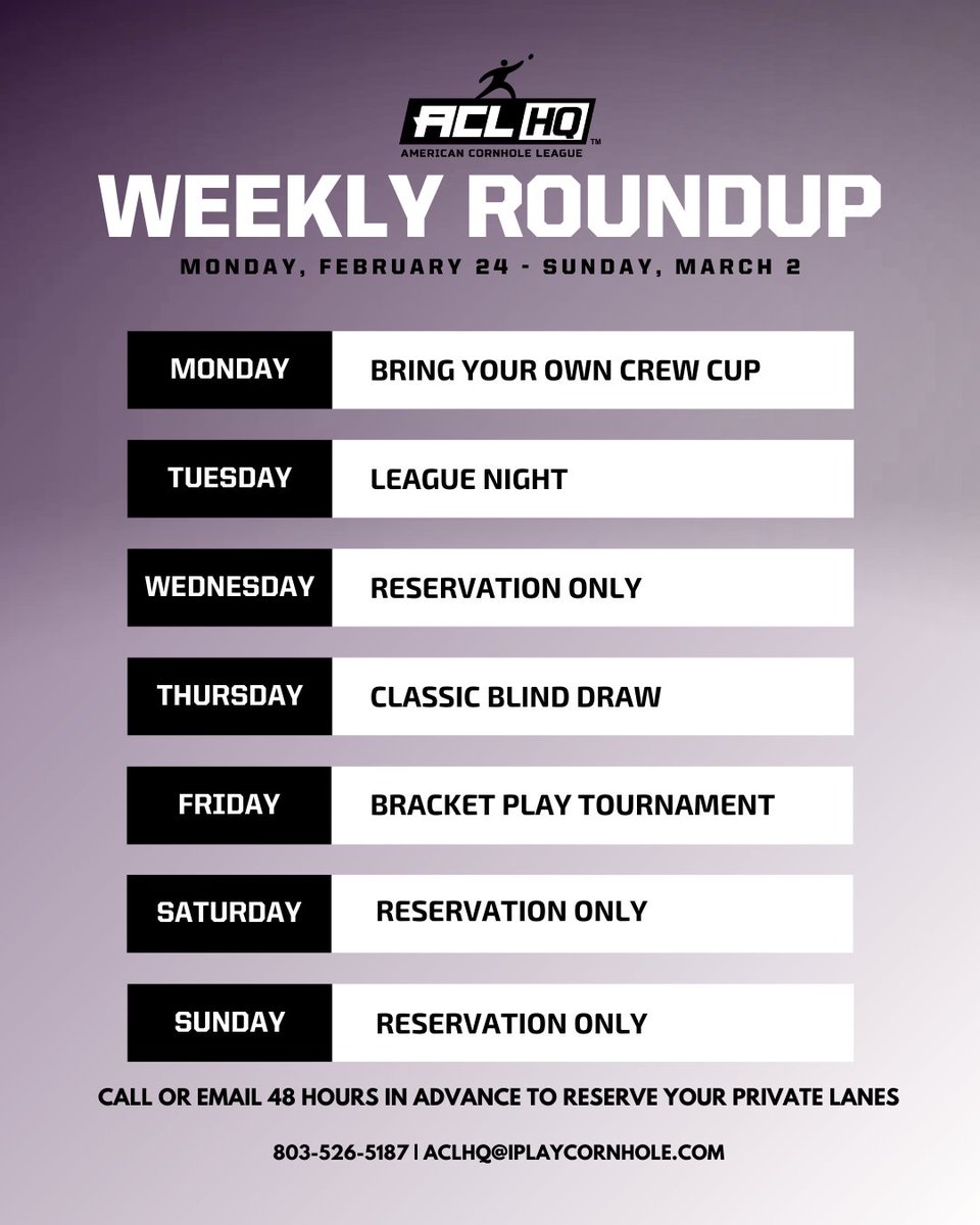Bring Your Own Crew Cup tournament starting tomorrow night at 7pm. 🔔 We look forward to seeing you this week!