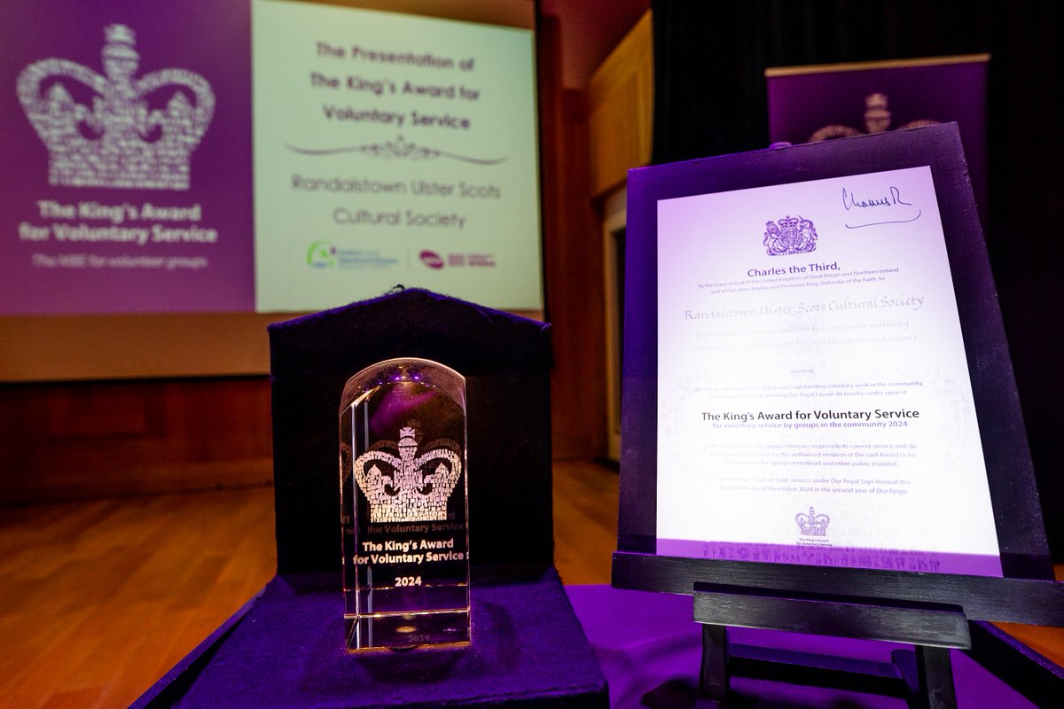 KAVS-NI (@kavsni) on Twitter photo Huge congratulations to Randalstown Ulster Scots Cultural Society who received the King's Award for Voluntary Service from the Lord Lieutenant for Co Antrim at a lovely evening in The Old Courthouse, Antrim. Well done! <a href="/ALieutenancy/">Antrim Lieutenancy ☘️</a> <a href="/ANBorough/">Antrim & Newtownabbey Borough Council</a> <a href="/KingsAwardVS/">The King's Award</a> Huge congratulations to Randalstown Ulster Scots Cultural Society who received the King's Award for Voluntary Service from the Lord Lieutenant for Co Antrim at a lovely evening in The Old Courthouse, Antrim. Well done! <a href="/ALieutenancy/">Antrim Lieutenancy ☘️</a> <a href="/ANBorough/">Antrim & Newtownabbey Borough Council</a> <a href="/KingsAwardVS/">The King's Award</a>