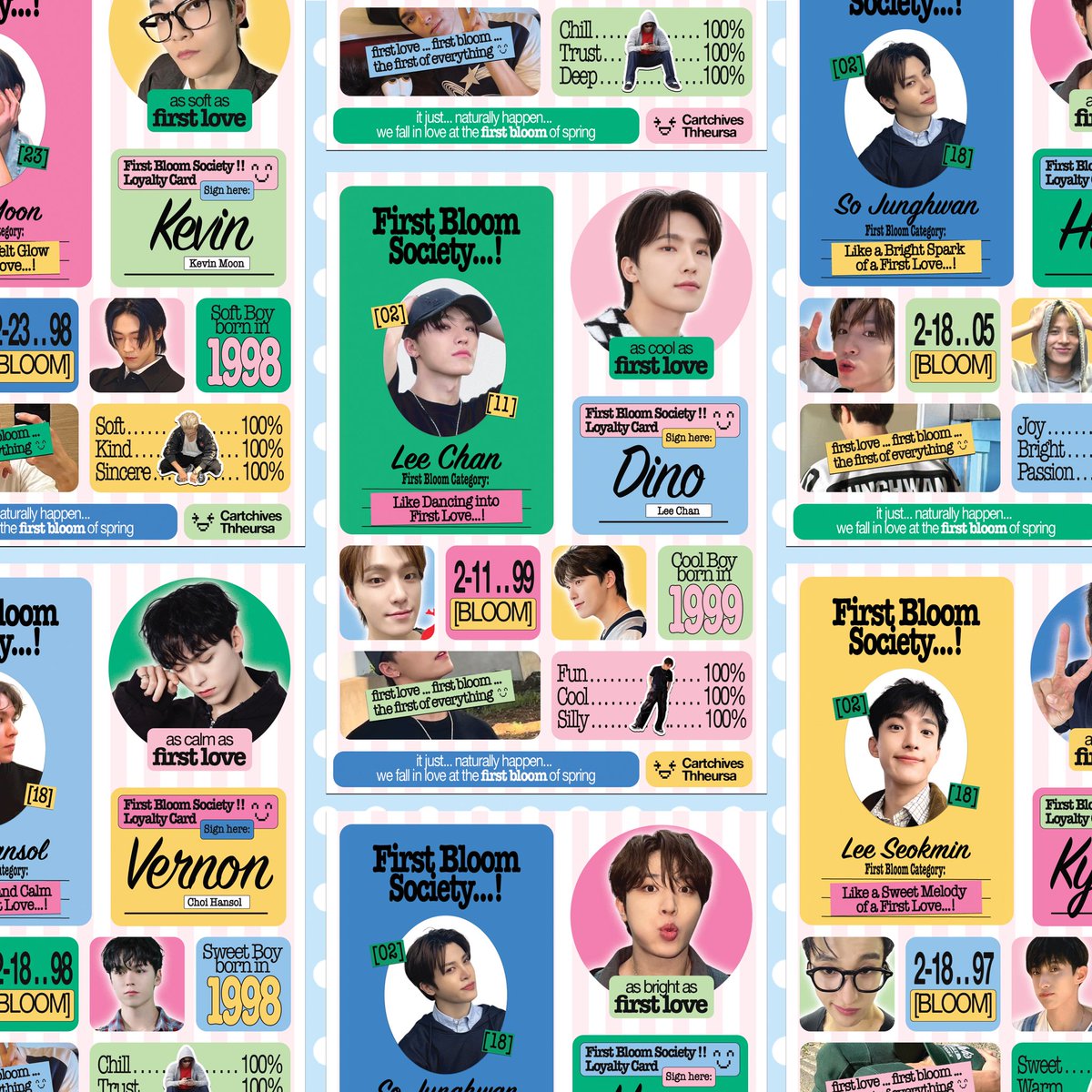 [Rts &amp; Likes are appreciated]

Thheursa &amp; <a href="/cartchives/">🛒 cartchives studio</a> present … 

✿ First Bloom Society: February Boys Birthday Kit ✿

To celebrate the birthday of: Dokyeom, Vernon, Dino, Kevin, Junghwan 

Pre-Order Link: bit.ly/PO-FBS
Pre-Order Period: 22-26 February 2025 

⋆˚✿˖°