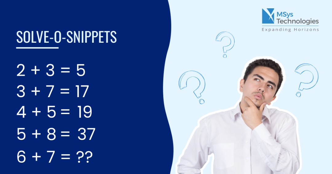 AziroTech's tweet image. Think you&apos;ve got the smarts to crack the code?

Put your problem-solving skills to the test with our new puzzle!

Leave your answer in the comments below! 🧩 

#RiddleMeThis #BrainTeaser #SolveOSnippets #RiddleRoundup #SolvethePuzzle
