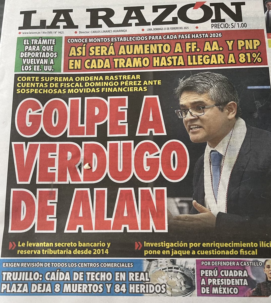 JBCPERU's tweet image. #CorteSuprema ordena rastrear cuentas del fiscal #DomingoPérez ante sospechosas movidas financieras. Además, le levantan secreto bancario y reserva tributaria desde el 2014.
