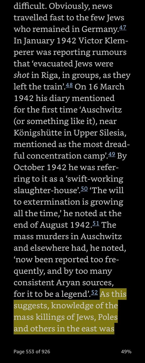 so_sote_lo_note's tweet photo. @BernardMeesPhD @TEStoneWrites They tried to hide it, but people inside and out of Germany knew what was happening by the "end of 1942 at the very latest". 

Source: The Third Reich at War, Richard J. Evans https://t.co/4qUdPGeLbJ