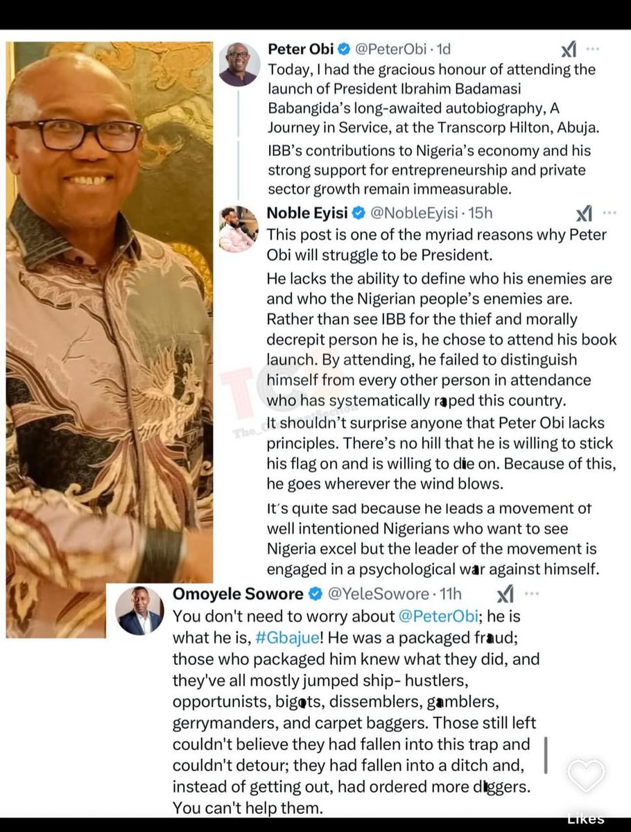 Mr. Peter Obi was officially and duly invited to General Ibrahim Babangida’s (IBB) book launch in his capacity as a respected national leader, just like other political figures, including past and present presidents, governors, and former governors. Anyone who knows Mr. <a href="/PeterObi/">Peter Obi</a>