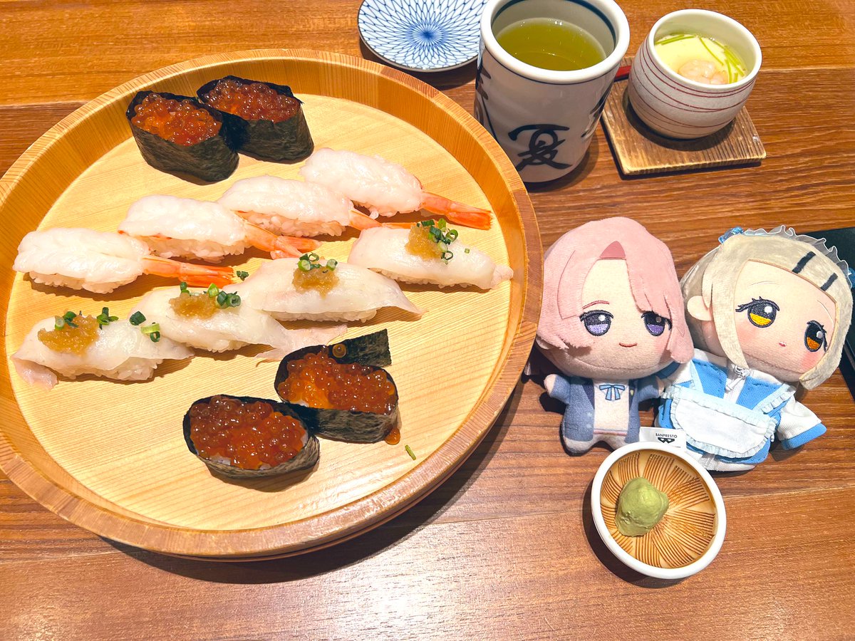 「かーみんさんが脱稿祝いにお寿司に付き合ってくださいました~うれしー!! 」|ぱるめそ🌈のイラスト
