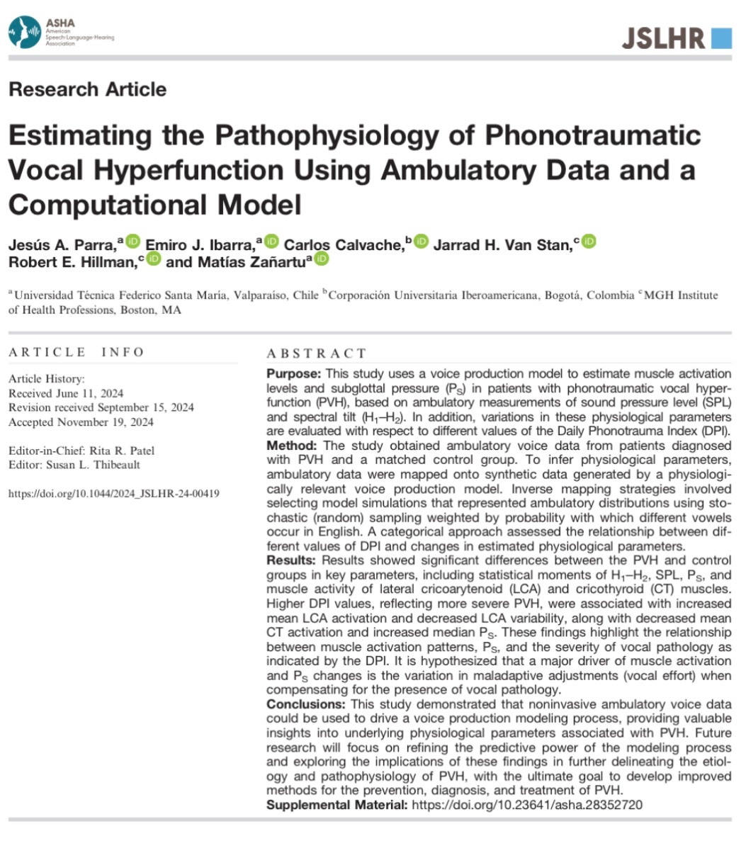 Jarrad Van Stan (@drvanvoiceman) on Twitter photo New article using computational modeling of the vocal folds AND intrinsic laryngeal muscles. Really cool paper integrating engineering and clinical concepts!
<a href="/MGHVoiceCenter/">MGH Voice Center</a> <a href="/MGHSurgery/">Mass General Surgery</a> <a href="/harvardmed/">Harvard Medical School</a>
pubmed.ncbi.nlm.nih.gov/39965156/ New article using computational modeling of the vocal folds AND intrinsic laryngeal muscles. Really cool paper integrating engineering and clinical concepts!
<a href="/MGHVoiceCenter/">MGH Voice Center</a> <a href="/MGHSurgery/">Mass General Surgery</a> <a href="/harvardmed/">Harvard Medical School</a>
pubmed.ncbi.nlm.nih.gov/39965156/