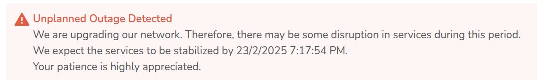 Service error in Goa