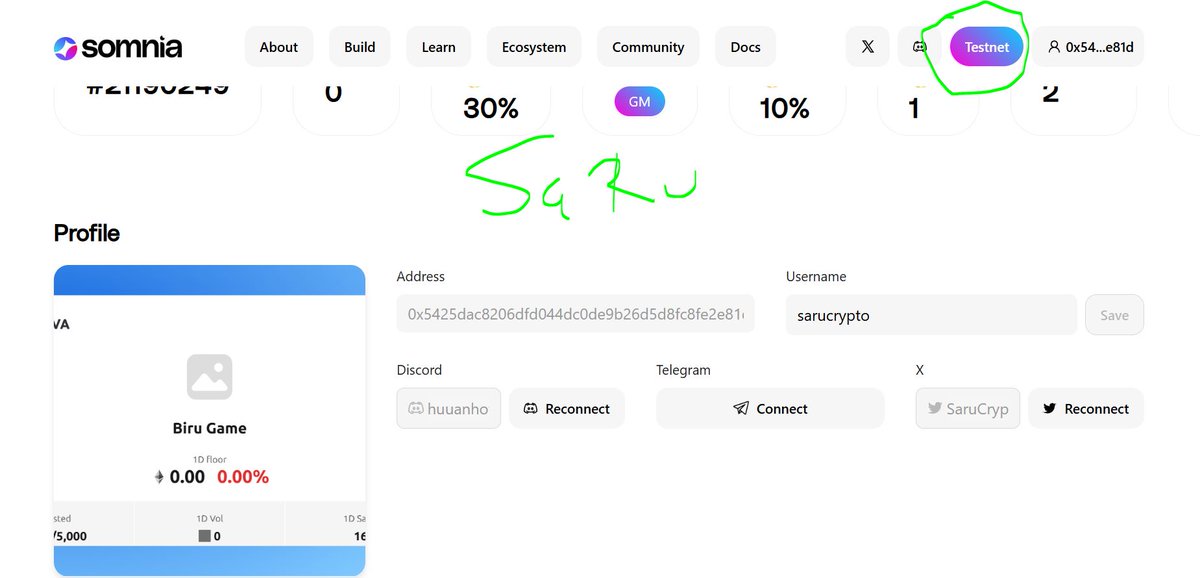SaruCrypto's tweet photo. Tham gia testnet #Somnia Network 

Kèo này hơi lag, nên load báo lỗi thì load lại, bookmark lại rảnh lúc nào thì làm lúc đó các bác ơi.

Vào link

https://t.co/1DZUR0fQ1v

Liên kết ví Meta mask.
Sau đó kéo xuống giữa, có chỗ faucet. Bấm vào "GET STT" để lấy token $STT.

Sau khi có $STT thì chéo qua lại anh em để lấy tx ví. Dự án cho chéo, nên anh em nào X ít tương tác, thả ví xuống, Saru chéo hết nhé.

Ví Saru:

0x5425dac8206dfd044dc0de9b26d5d8fc8fe2e81d

Sau kéo xuống tuốt phía dưới, có chỗ "Go Quest" bấm vào để làm thêm các nhiệm vụ.

- Nhiệm vụ MXH: Liên kết X, DC, Tele(Tele hiện bị lỗi, bấm vào là văng ra khỏi web, nên để làm sau).

Cuối cùng là vào guild để làm nhiệm vụ.

Trong guild có rất nhiều nhiệm vụ để làm, Saru chưa làm nên chưa lên bài đc, để làm xong, có chỗ nào cần lưu ý, sẽ lên bài cho các bác cùng làm nè.

https://t.co/hs6FYPyVYi
Kèo tốn công, nhưng free, lưu lại, lúc nào rảnh làm các bác ơi!