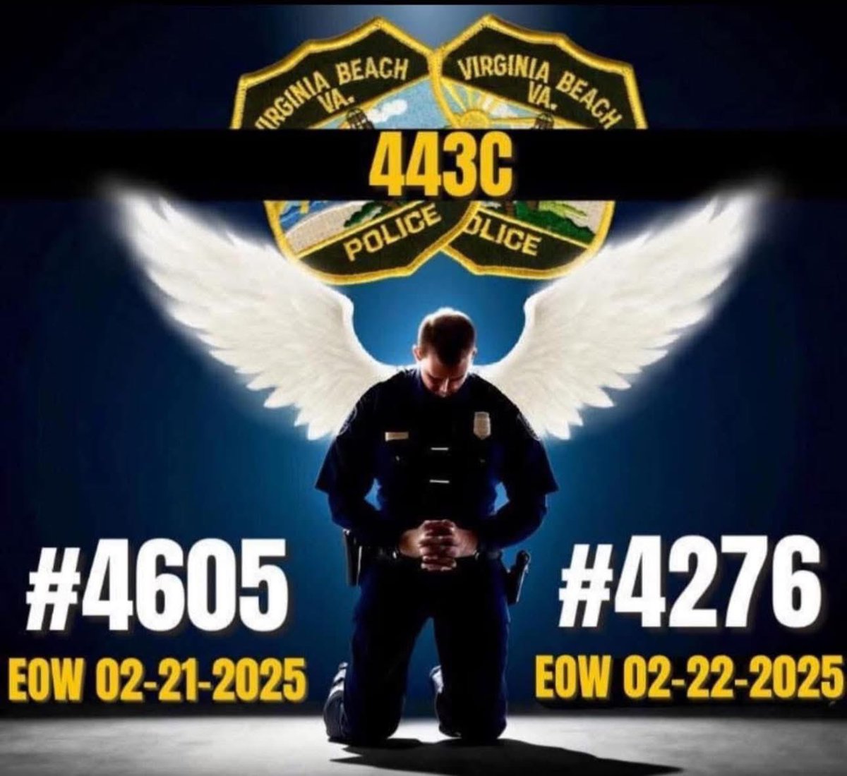 My prayers go out to the Virginia Beach Police Department and the families of Officers Cameron Girvin, 25, and Christopher Reese, 30, who were tragically killed in the line of duty. During a traffic stop, a convicted felon exited his vehicle and opened fire on both officers.
