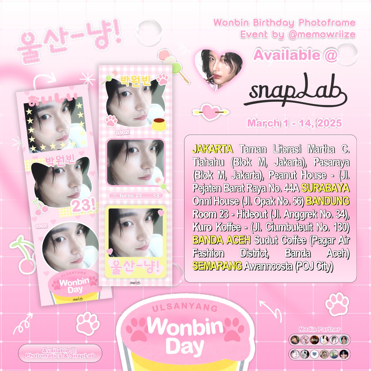 WONBIN BASE (@wonbinbase) on Twitter photo โก ๐๐ก๐จ๐๐๐ฎ๐๐ฃ๐ ๐ฟ๐๐ฎ แโโ
^..^โโก
Wonbin 23rd Birthday Photobooth Frame Event by <a href="/memowriize/">โฐ kay | ๐po stickers</a>
๐ฎ available at Snaplab, Photomatics
๐ก 1-21 Maret 2025
kindly tag <a href="/memowriize/">โฐ kay | ๐po stickers</a> if you use the frame and use #UlsaNyangDay ! ๐ฅ
lets celebrate it together >< โก ๐๐ก๐จ๐๐๐ฎ๐๐ฃ๐ ๐ฟ๐๐ฎ แโโ
^..^โโก
Wonbin 23rd Birthday Photobooth Frame Event by <a href="/memowriize/">โฐ kay | ๐po stickers</a>
๐ฎ available at Snaplab, Photomatics
๐ก 1-21 Maret 2025
kindly tag <a href="/memowriize/">โฐ kay | ๐po stickers</a> if you use the frame and use #UlsaNyangDay ! ๐ฅ
lets celebrate it together ><