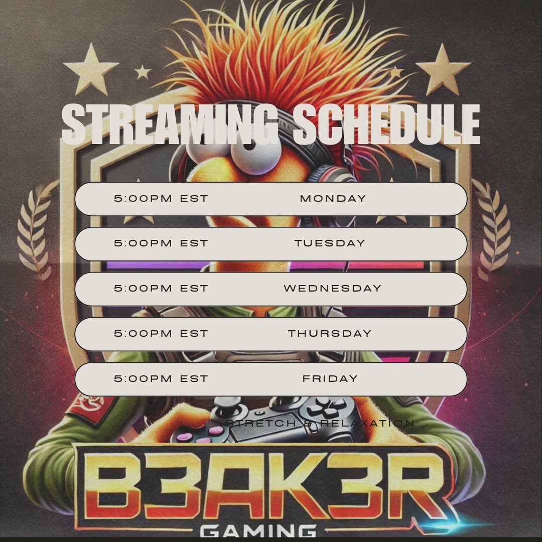 b3ak3rgaming's tweet image. 🚨 Attention, everyone! 🚨 Our stream schedule just got a makeover! 💃 Say goodbye to the old 3:45 PM slot and hello to the fabulous new time of 5 PM EST! 🎉 Because who doesn’t love a little extra time to snack and procrastinate before the fun begins? 😂🍕 #StreamTime
