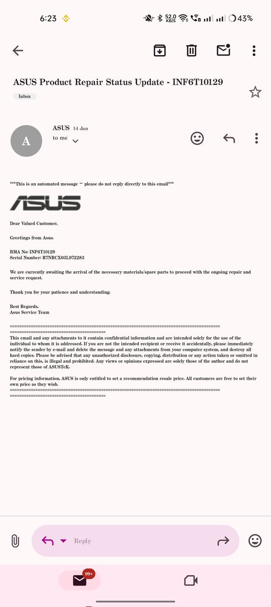 0xsibu's tweet image. Bought ASUS TUF F15 (SN: R7NRCX03L972283) for ₹60k, 2 screen replacements failed—RGB instead of sRGB, My ASUS app error. 10+ complaints, NCH, court ignored, no replacement. #ASUSFail #ConsumerRights @ASUSIndia @jagograhakjago #boycottasus @highcourt #justice