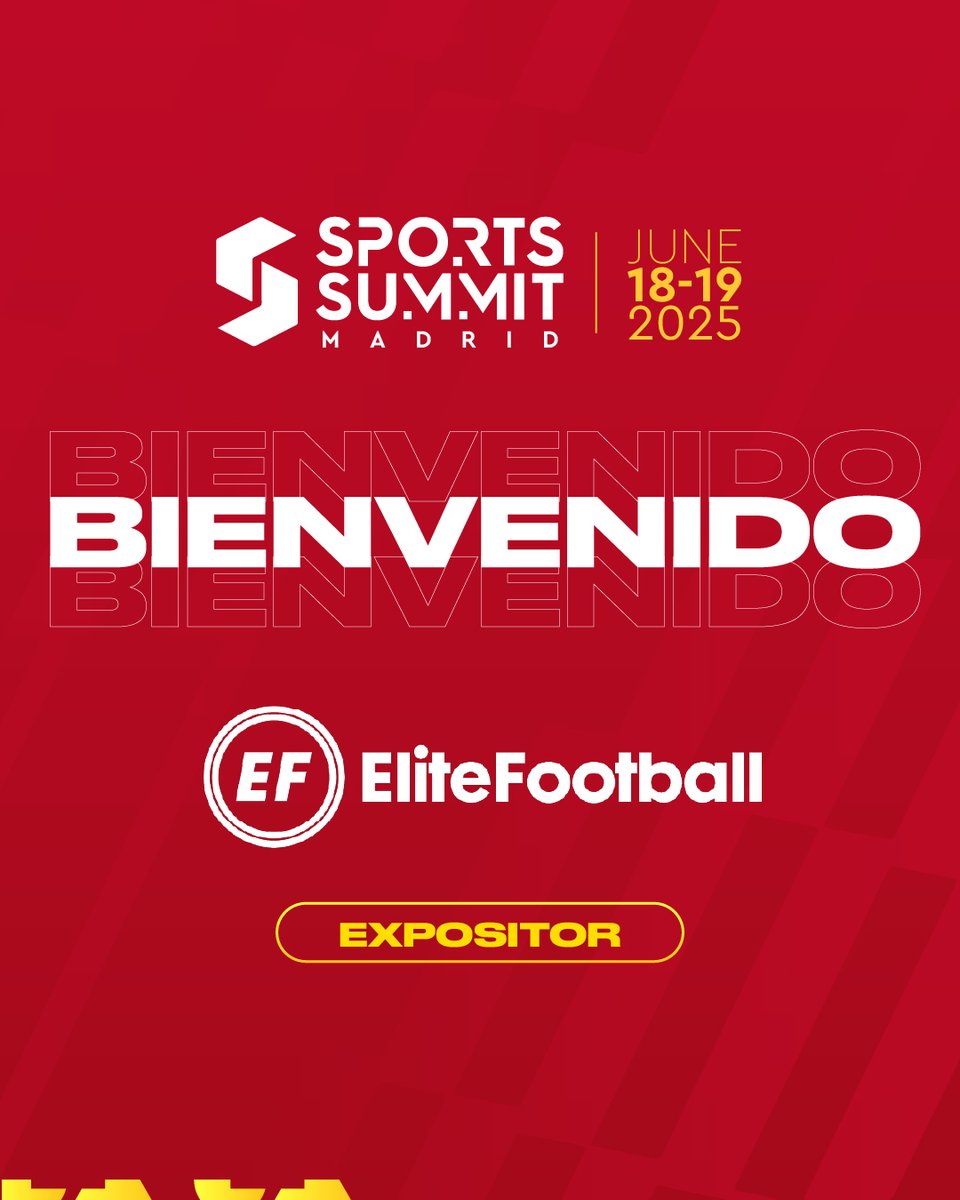 US⚽🔥 Welcome, <a href="/EliteFootballEF/">EliteFootball</a> !
The leading football academy in Madrid lands at SSM2025! 🏆
🔹 Personal &amp; group training for all levels
🔹 Coach training with job placement
🔹 Elite services for clubs
📅 June 18-19 | IFEMA Madrid. Don’t miss it! 🚀🏟️