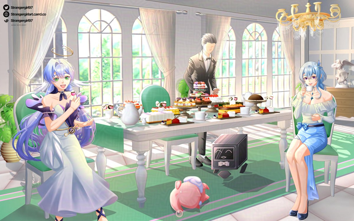 StrangerGirl97's tweet image. Tea Party | Strangergirl97 #pixiv pixiv.net/artworks/12756… 
#RobinHSR #Shorekeeper