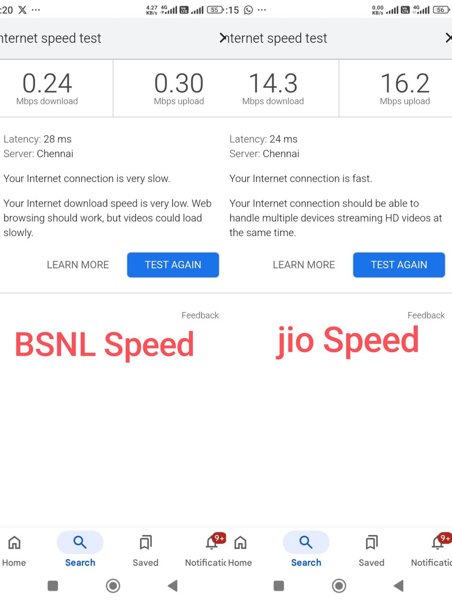 joerathinam's tweet image. @Times_Bull
@BSNLCorporate
@bsnl_care
@BSNL_CHTD
@BSNL_TN
@BSNLMaduraiFTTH
@BSNL_Madurai
@BSNL_UPE
@BSNL_WB
@BSNL_KL
BSNL Cheapest Plan – Get 56 Days Vailidity, Daily 2GB Data only at Rs 347
But #internet_speed of #BSNL is the #lowest 
 search.app/?link=https://…
