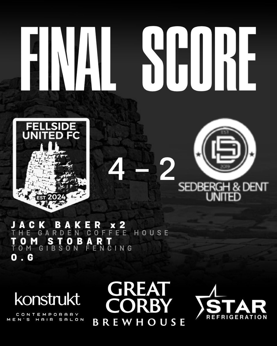 Fellside United FC (@fellside_united) on Twitter photo ๐จ ๐๐๐๐๐๐ ๐จ
Fellside 4-2 <a href="/SedberghDentUtd/">Sedbergh & Dent United FC</a>
A good performance sees us take all three points and moves us up to 6th in the table.
Our goals coming from <a href="/JackBaker24/">Jack Baker</a> x2
Tom Stobart and OG.
#UNITED #FELLSIDE ๐จ ๐๐๐๐๐๐ ๐จ
Fellside 4-2 <a href="/SedberghDentUtd/">Sedbergh & Dent United FC</a>
A good performance sees us take all three points and moves us up to 6th in the table.
Our goals coming from <a href="/JackBaker24/">Jack Baker</a> x2
Tom Stobart and OG.
#UNITED #FELLSIDE