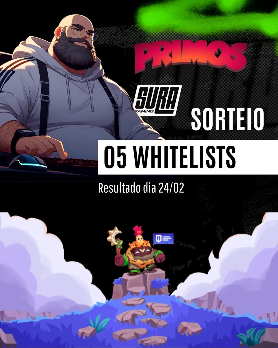 Vinao 🇧🇷 (@vinaogames) on Twitter photo 🔥AVISO DE WHITELISTS 🔥
Como Participar:
📌 Siga os perfis <a href="/PrimosWarriors/">Primos Warriors</a> <a href="/suragamingteam/">Sura Gaming</a> <a href="/suragamingbr/">Sura Gaming Brasil</a> e <a href="/VinaoGames/">Vinao 🇧🇷</a>
📌 RT & Like
📌 Marque 3 amigos
📌 Comente sua Ronin Wallet (Não pode RNS)
📌 Entre no Discord: discord.gg/jh56E6uC8u
Corre que tu tem só 24h e não vai 🔥AVISO DE WHITELISTS 🔥
Como Participar:
📌 Siga os perfis <a href="/PrimosWarriors/">Primos Warriors</a> <a href="/suragamingteam/">Sura Gaming</a> <a href="/suragamingbr/">Sura Gaming Brasil</a> e <a href="/VinaoGames/">Vinao 🇧🇷</a>
📌 RT & Like
📌 Marque 3 amigos
📌 Comente sua Ronin Wallet (Não pode RNS)
📌 Entre no Discord: discord.gg/jh56E6uC8u
Corre que tu tem só 24h e não vai