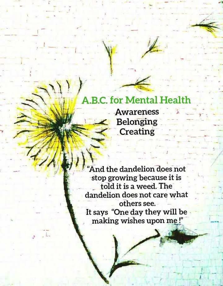ABCforMH's tweet photo. We use the Dandelion as our symbol as its a cheerful little flower that can grow practically anywhere there is a pinch of soil or a crack in the footpath it symbolises the abilityto rise above lifes challengeshealing from emotional pain&amp; getting your wish fulfilled @elisaodonovan https://t.co/zhlRZzjzLN