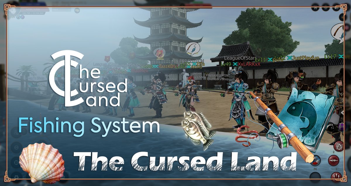 🎣 Fishing is here in The Cursed Land! 🌊

Cast your rod in fish-filled waters, upgrade it to +9, and maximize your catch rate! 🐟 📈

🔹 Buy rods &amp; bait from the Fisherman NPC
🔹 Earn fishing points &amp; upgrade your gear
🔹 Read Fishing Books for extra points (dropped from
