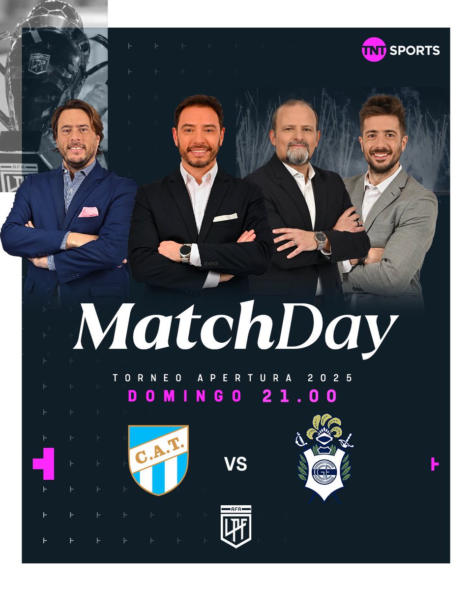 TNT Sports Argentina (@tntsportsar) on Twitter photo ¡FÚTBOL EN TUCUMÁN! 🏟️
Desde las 21:00 Atlético Tucumán recibe a Gimnasia y lo vivís con el equipo de TNT Sports.
🎙️ <a href="/leandrozapponi/">𝗟𝗲𝗮𝗻𝗱𝗿𝗼 𝗭𝗮𝗽𝗽𝗼𝗻𝗶</a> - <a href="/fabig08/">Fabián Godoy</a> - <a href="/chiquitogarcia/">matias chiki garcia</a> - <a href="/nico_latini/">Nico Latini</a> ¡FÚTBOL EN TUCUMÁN! 🏟️
Desde las 21:00 Atlético Tucumán recibe a Gimnasia y lo vivís con el equipo de TNT Sports.
🎙️ <a href="/leandrozapponi/">𝗟𝗲𝗮𝗻𝗱𝗿𝗼 𝗭𝗮𝗽𝗽𝗼𝗻𝗶</a> - <a href="/fabig08/">Fabián Godoy</a> - <a href="/chiquitogarcia/">matias chiki garcia</a> - <a href="/nico_latini/">Nico Latini</a>