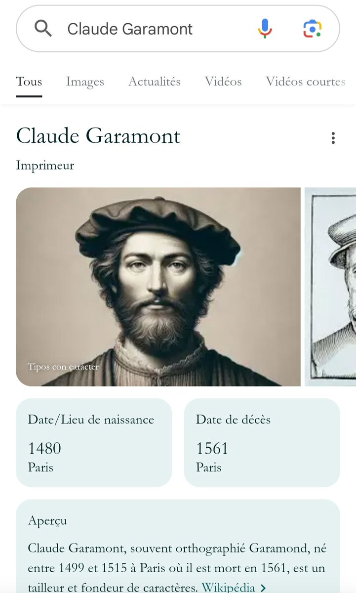 ClementBenech's tweet photo. Incroyable easter egg de Google : quand tu cherches le nom du créateur d’une police de caractères, la page de résultats est donnée dans cette police de caractères. https://t.co/FrvPpTcSM3