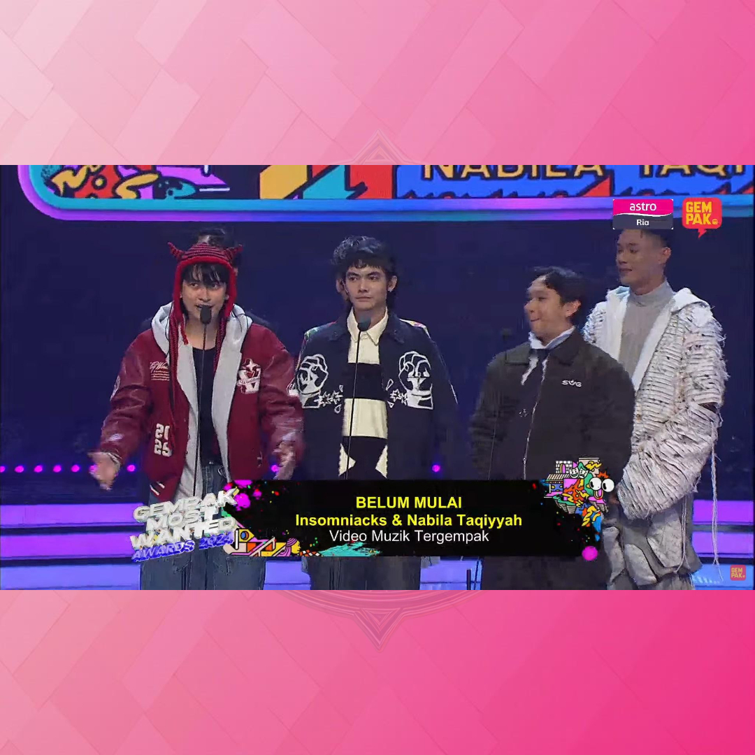 cartapop's tweet photo. Gempak Most Wanted Awards Video Muzik Tergempak Winner - Belum Mulai - Insomniacks &amp; Nabila Taqiyyah

#GempakMostWanted2024
#GempakMostWanted2024Awards
#GWMA2024 https://t.co/Ci1dKhrjoG