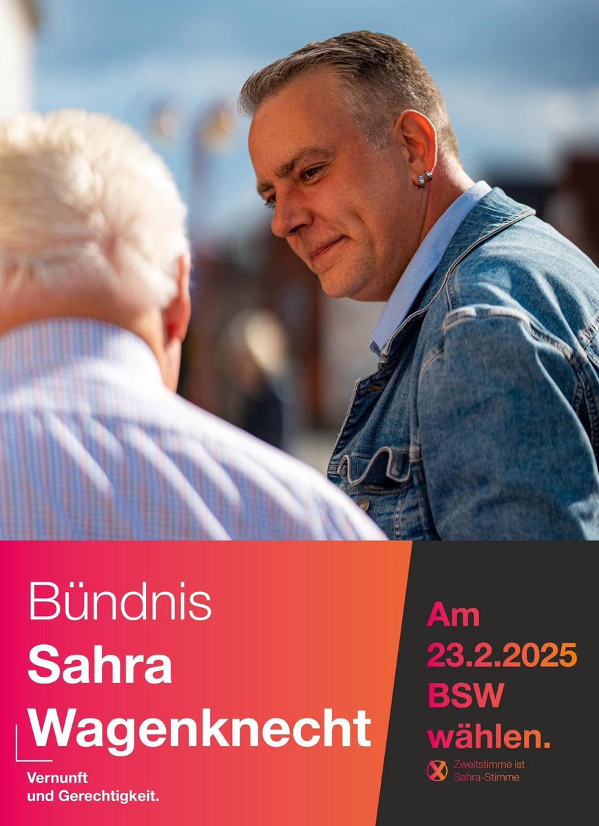 Heute gilt: Zweitstimme #BSW

Für:
👉 #Frieden statt Kriegstüchtigkeit
👉 Investitionen in Wirtschaft &amp;    
       Infrastruktur
👉 Sichere Renten und gerechte Löhne
👉 Bezahlbares Wohnen

#deshalbBSW #Bundestagswahl2025