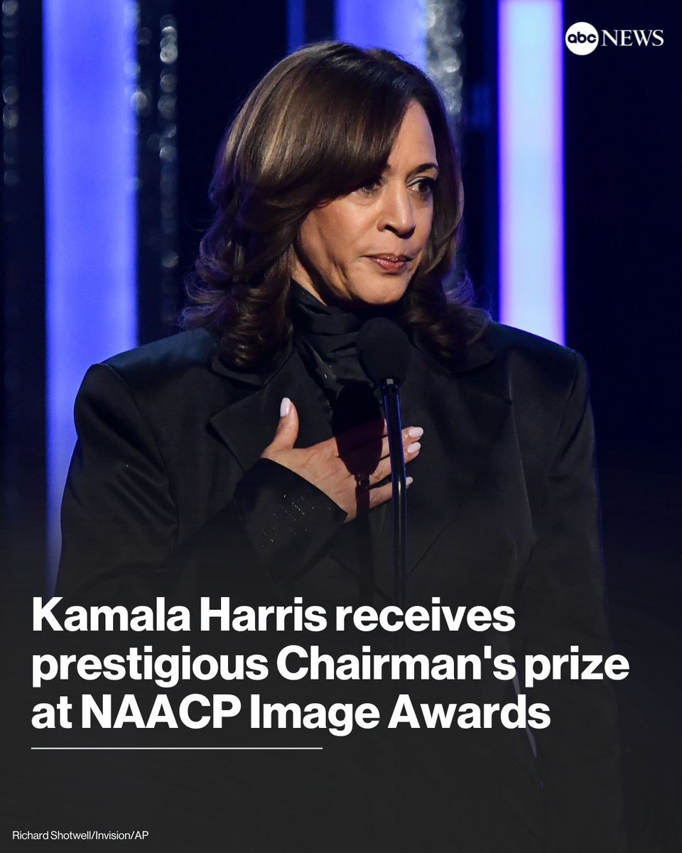 At the NAACP Image Awards on Saturday, former Vice President Kamala Harris called the civil rights organization a pillar of the Black community and urged people to stay resilient and hold onto their faith during the tenure of President Donald Trump. abcnews.link/csZIjyp