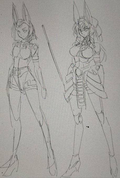 リクエストとファンボックスの合間に趣味で描いているDPDバリエーションのエジプト版ロボ娘さんです✍️
まだイメージ固めの段階ですが放熱用のスリットと圧縮空気で体内の砂を排出する関節切込み部分を装飾風に出来ないかなと考えています☺️ 