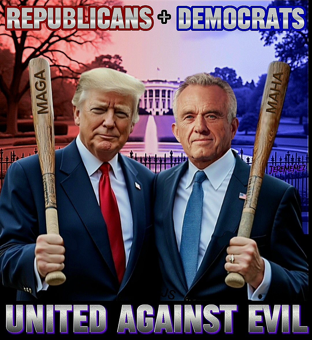 Jere_Memez's tweet image. Republicans and Democrats united against evil! DJT, RFK and DOGE will obliterate the Deep State.