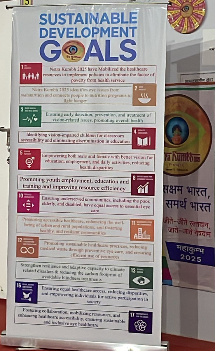 vedam_bharat's tweet photo. #Netrakumbh2025 #AmongAllSensesTheEyesAreSupreme 
#सर्वेंद्रियाणांनयनंप्रधानं
>2.17L Screening 
>1.5L Spectacles
>16K Cataract surgeries 
@UN 12/17 UNSDG’s are covered @KumbhNetra 
@prasannadarog https://t.co/X16e4IbFzV