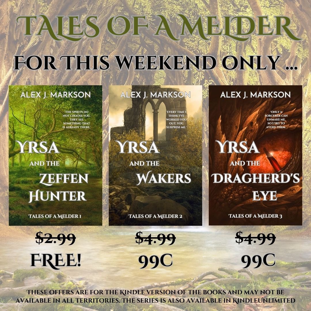 Only one more day to grab these offers…

Tales of a Melder is a low fantasy series with a curious FMC, an animal character or three, several mythical creatures, sorcery and old curses, new friends, and action and adventure aplenty.

Join Yrsa and her companions on their travels.