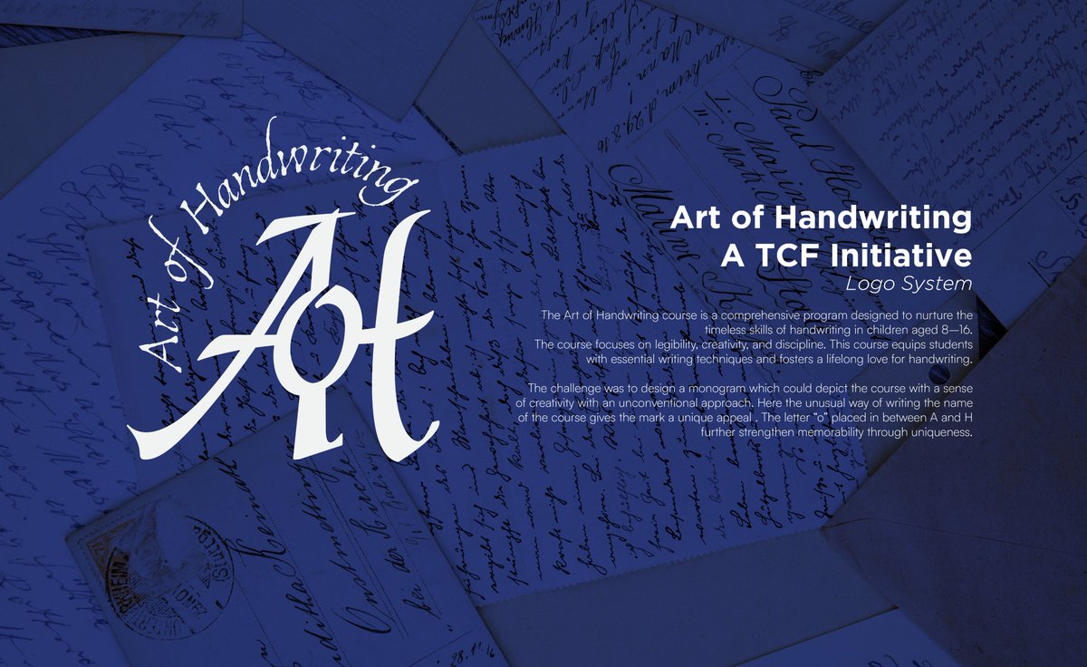Cretalyst's tweet photo. The monogram I designed for the "Art of Handwriting course, launched by The Calligraphy Foundation 
#logodesign #handwriting #cretalyst
https://t.co/SkcrP4B6oQ https://t.co/uO20vAxzXX