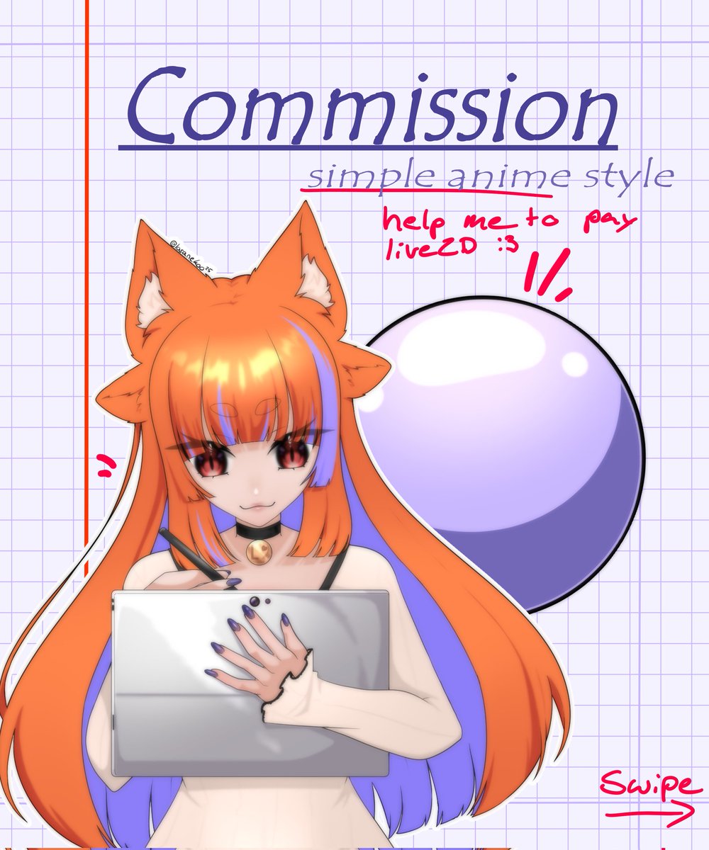 laranekoo's tweet photo. Heyya! Commissions open!
Contact me over Instagram or X, email is possible too! (Check my bio) Tell me what you want, afterwards I will tell you if I accept your commission or not :3
Headshot 10€
Bust up 20€
Half body 25€
Thigh up 30€
Payment via PayPal 
#commissionsopen https://t.co/byIB0cYFm3