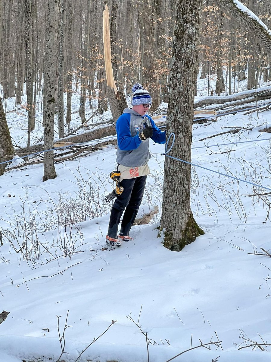 Addicted2DirtPR's tweet photo. "Zach Daddy", Zach Newlin goes the distance to support his partners! Zach &amp; his son Caleb spent Saturday at Butler Hill Maple Farm learning about &amp; helping to tap trees.

We have to admit, when he said he was going to tap something for sponsorship $, we were not sure what to say! https://t.co/CYTlrKZv6h