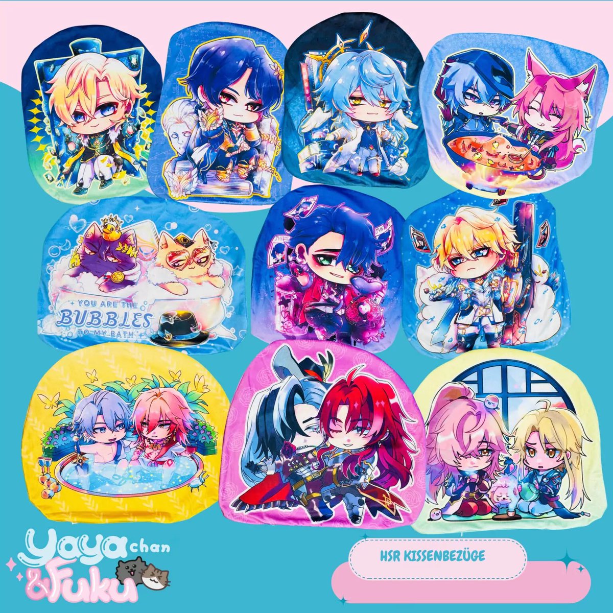 YaYa_Chan's tweet photo. 🚀 New fanmade HSR pillow covers just dropped! 💫
We finally took new pics, and they look peak!
Most designs are super limited! Once they’re gone, restocking can take months. 😭
Which one’s your fave? ❤️
#HSR #phaidei #YuanQing
#moqui
https://t.co/xns9kTbw9T https://t.co/3ahI4m3Xte
