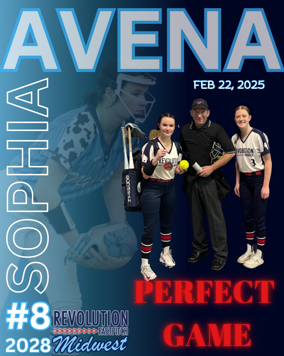 Madison Revolution Midwest (@madrevsmidwest) on Twitter photo 📢 no walks
📢 no errors
📢 seven strikeouts
📢 NO HITS ALLOWED
that was indeed a PERFECT GAME from class of 2028 LHP <a href="/sophiaavena28/">Sophia Avena</a>
Back at it today! 📢 no walks
📢 no errors
📢 seven strikeouts
📢 NO HITS ALLOWED
that was indeed a PERFECT GAME from class of 2028 LHP <a href="/sophiaavena28/">Sophia Avena</a>
Back at it today!