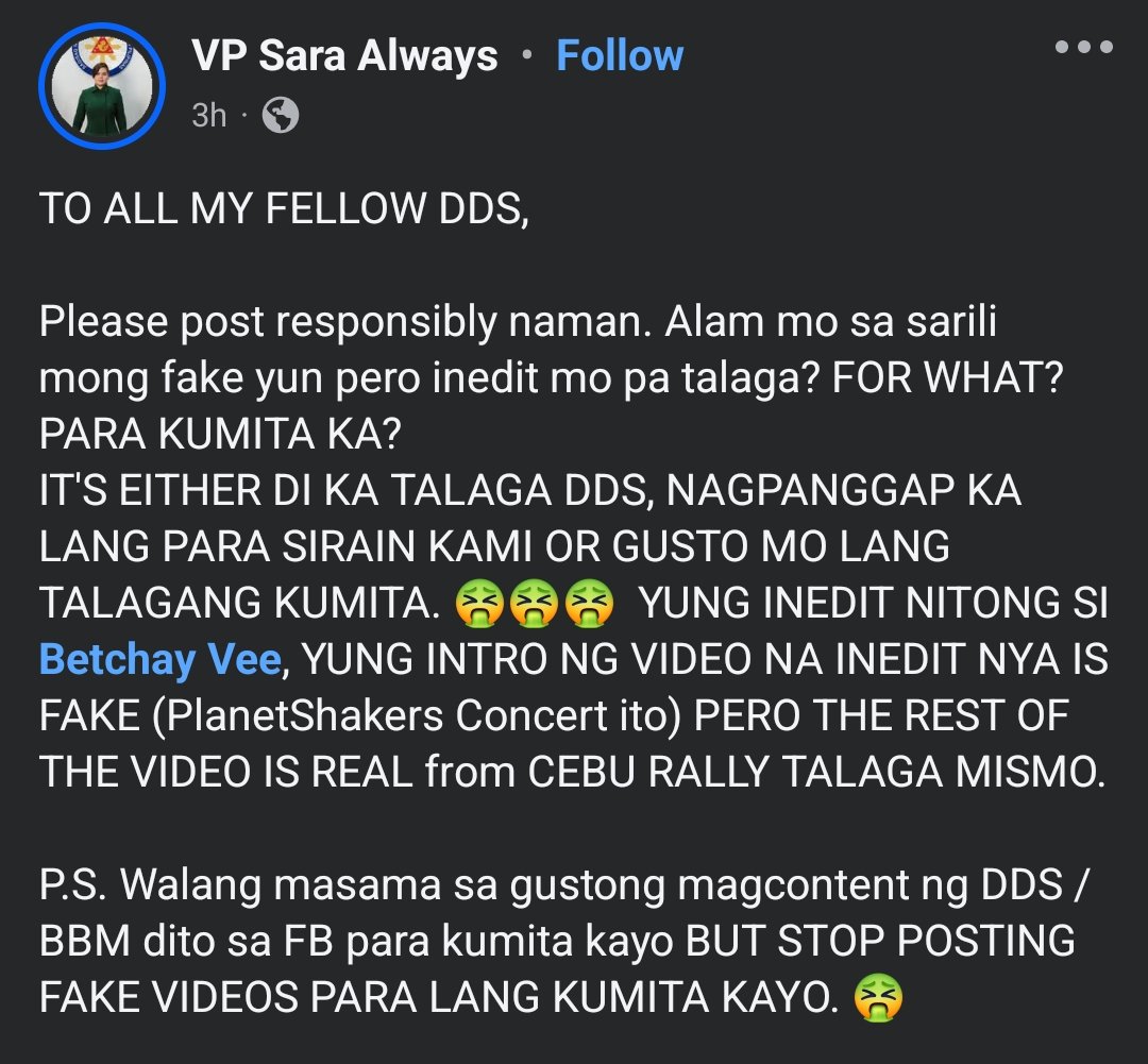 Nag away away na sila dahil sa fake video na ginamit nila galing sa Planetshakers. Amputa dahil sa gustong imonetize ung video gagawa kayo ng mga peke content? Mga wala kayong trabaho? Jusko mga DDS ang daming hiring ngayon. Kakahiya na grabe. 🤮🤮🤮