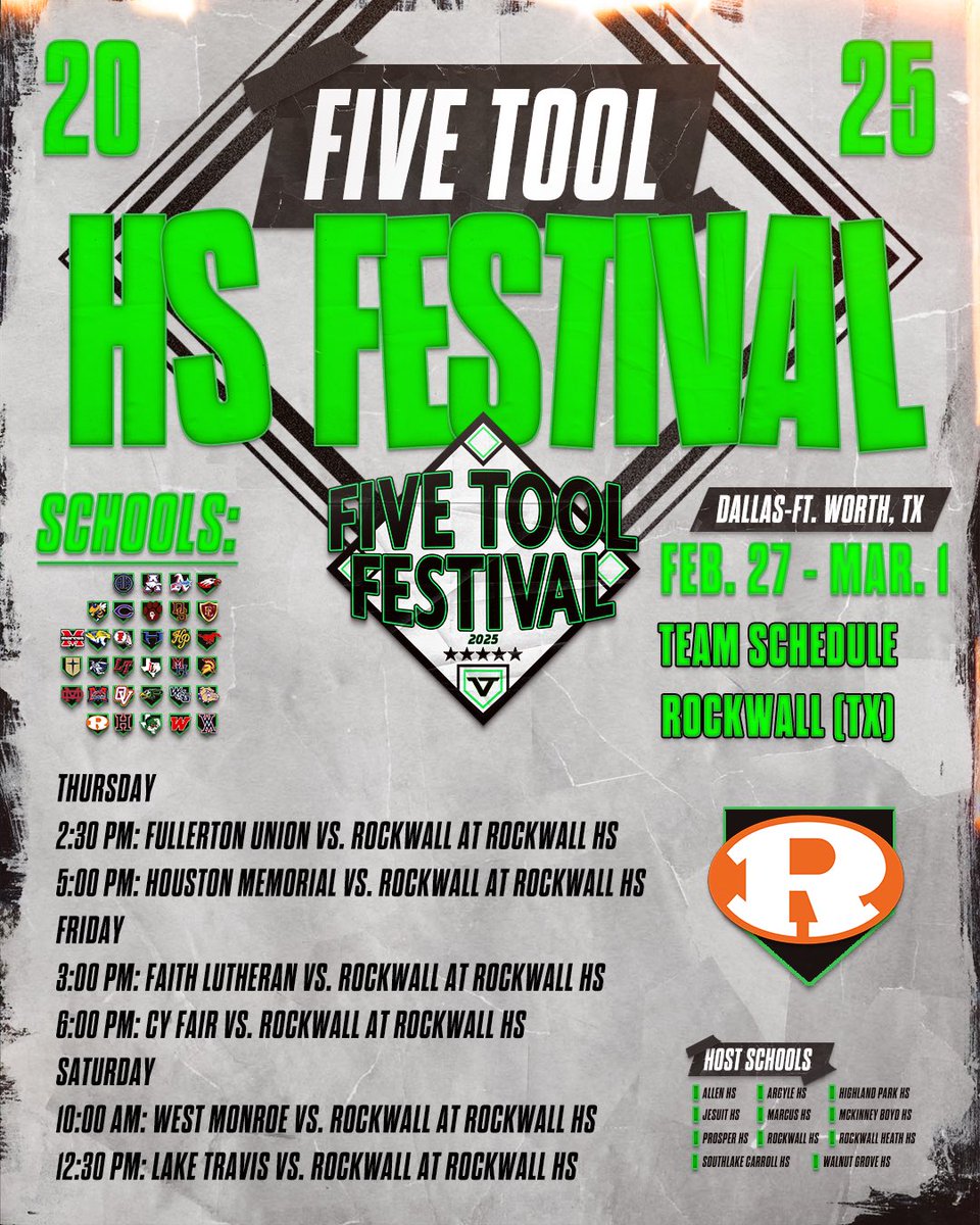 Rockwall Yellowjackets Baseball (@rockbaseball) on Twitter photo Big week ahead for the Yellowjackets with the <a href="/FiveTool/">Five Tool Baseball</a> Festival starting up Thursday.
#JFND Big week ahead for the Yellowjackets with the <a href="/FiveTool/">Five Tool Baseball</a> Festival starting up Thursday.
#JFND