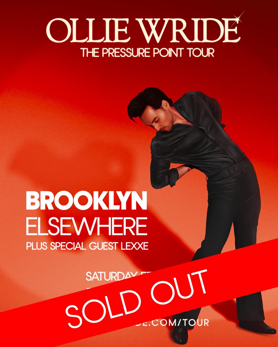 PHILLY + NEW YORK, thank you so much for coming and making it a sellout! You’re up next PITTSBURGH, early doors 5.30pm . Tickets available: olliewride.com/tour