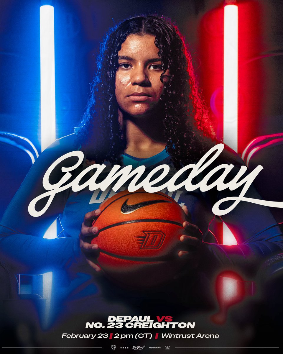The Blue Demons are back at Wintrust Arena. It's gameday!

🆚 No. 23 Creighton
🕑 2 p.m.
📺 ow.ly/Nkg650V4VLS (FloCollege)
📊 ow.ly/Tjob50V4VLV
🎟️ ow.ly/RR9e50V4VLX

#DePaulBall x #BlueGrit 🔵😈