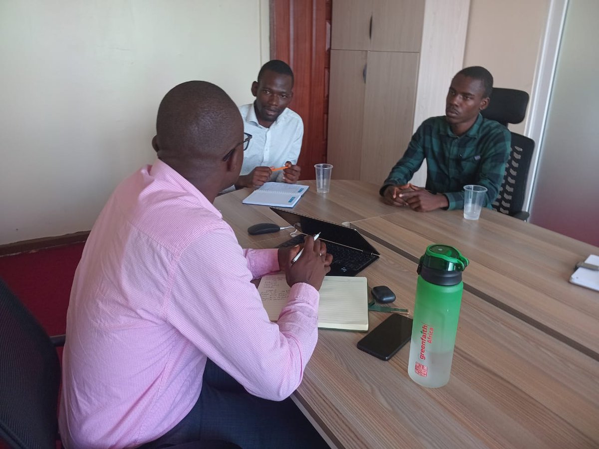 In search for partnerships, our chair <a href="/jaonduto/">ONDUTO</a> accompanied by Micheal Juma and <a href="/JudeMigz/">Jude Miguda</a> visited the <a href="/GreenFaith_Afr/">GreenFaith Africa</a>  offices. Here we had a discussion with <a href="/BrianMisiati/">The Climate Ambassador</a>, GreenFaith's Digital coordinator, on how students can become part of the #StopEACOP Campaign.