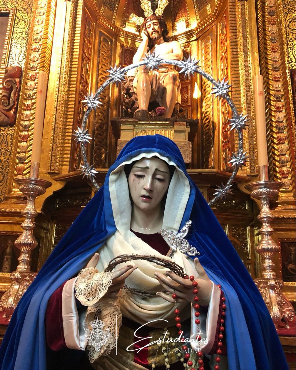estudiantesgrx's tweet photo. #VESTIMENTA | María Santísima de los Remedios, Reina y Madre de los Estudiantes ya viste a la usanza hebrea en espera de una nueva Cuaresma. https://t.co/HWWjfymNV0