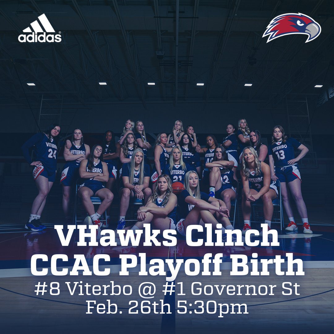 ‼️CCAC PLAYOFFS CLINCHED‼️

In our first season in the CCAC Conference, the VHawks have clinched a spot in the CCAC Conference tournament as the #8 seed. They will face #1 seed Governor State Jaguars at 5:30pm Wednesday Feb. 26th at Governor St. Hope to see you there!! #GoVHawks