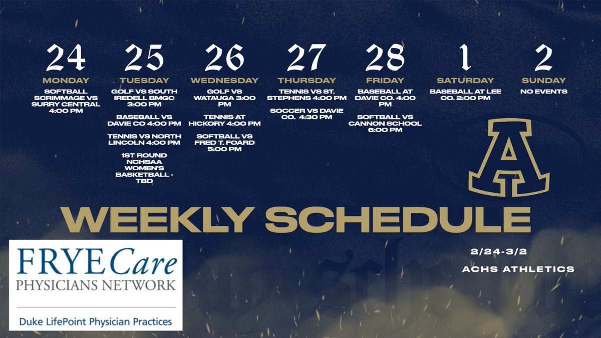 ACcougarsports's tweet image. This week's sports calendar!

#bluecollargoldstandards
