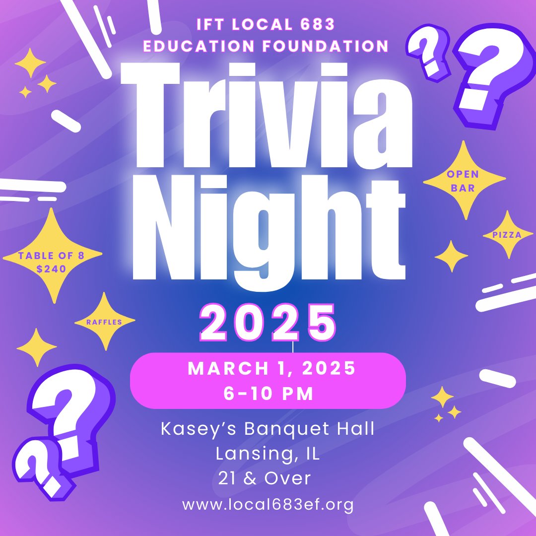 Local683EF's tweet image. Don't miss out! Only a few tables remain! Tables of 8 include pizza &amp;amp; an open bar.