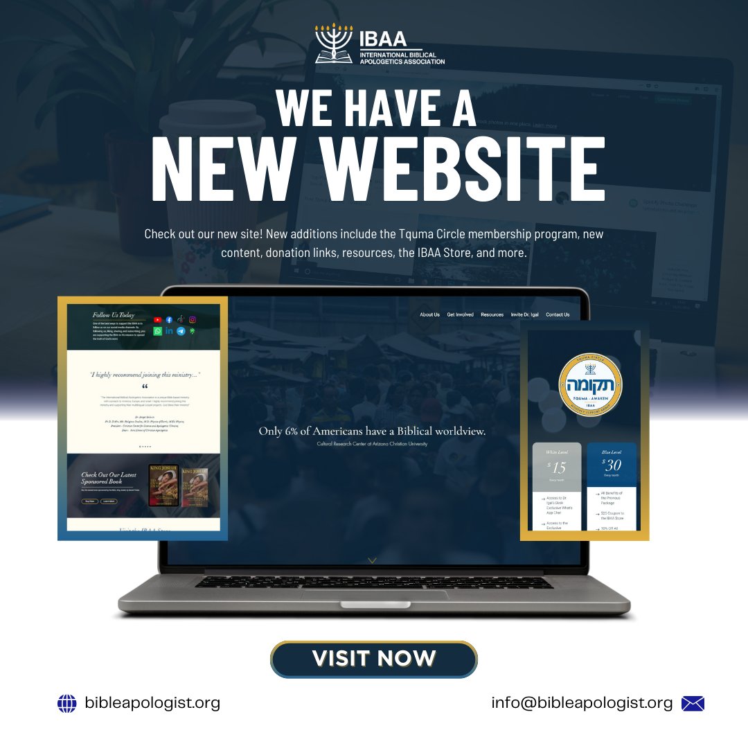 BibleApologist_'s tweet image. Visit the new IBAA website at bibleapologist.org!
Check out our new site! New additions include the Tquma Circle membership program, new content, donation links, resources, the IBAA Store, and more.
.
.
#ibaa #internationalbiblicalapologeticsassociation