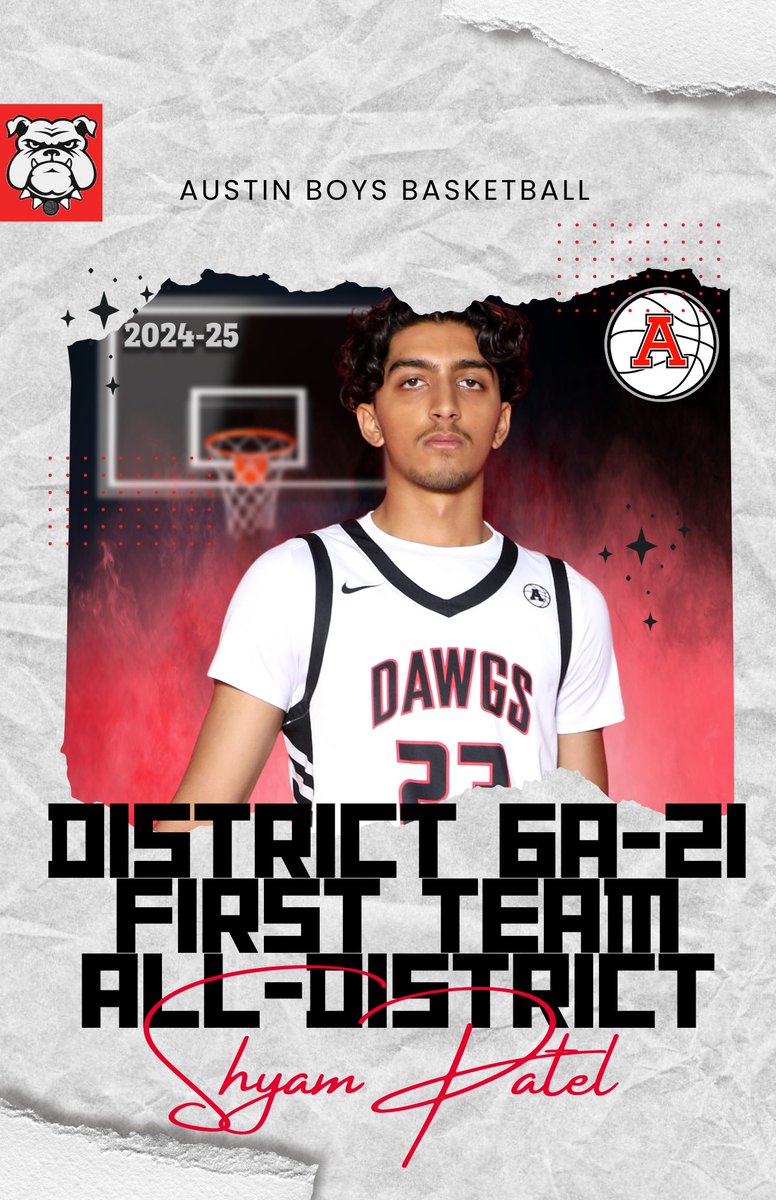 AHS Basketball (@ahsdawg_hoops) on Twitter photo Congratulations to <a href="/shyampatel2025/">Shyam Patel</a> on being named to the First Team All-District 21-6A for the second consecutive year! #Captain Congratulations to <a href="/shyampatel2025/">Shyam Patel</a> on being named to the First Team All-District 21-6A for the second consecutive year! #Captain
