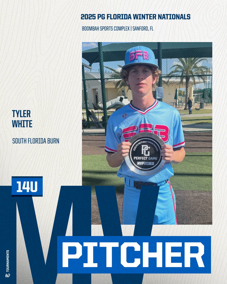 Perfect Game Florida (@florida_pg) on Twitter photo 2025 PG 14U Florida Winter Nationals
🥇South Florida Burn
🥈Team Orlando 14u
🏆MVP: Kaden Ramsey
 🏆MVPitcher: Tyler White 2025 PG 14U Florida Winter Nationals
🥇South Florida Burn
🥈Team Orlando 14u
🏆MVP: Kaden Ramsey
 🏆MVPitcher: Tyler White
